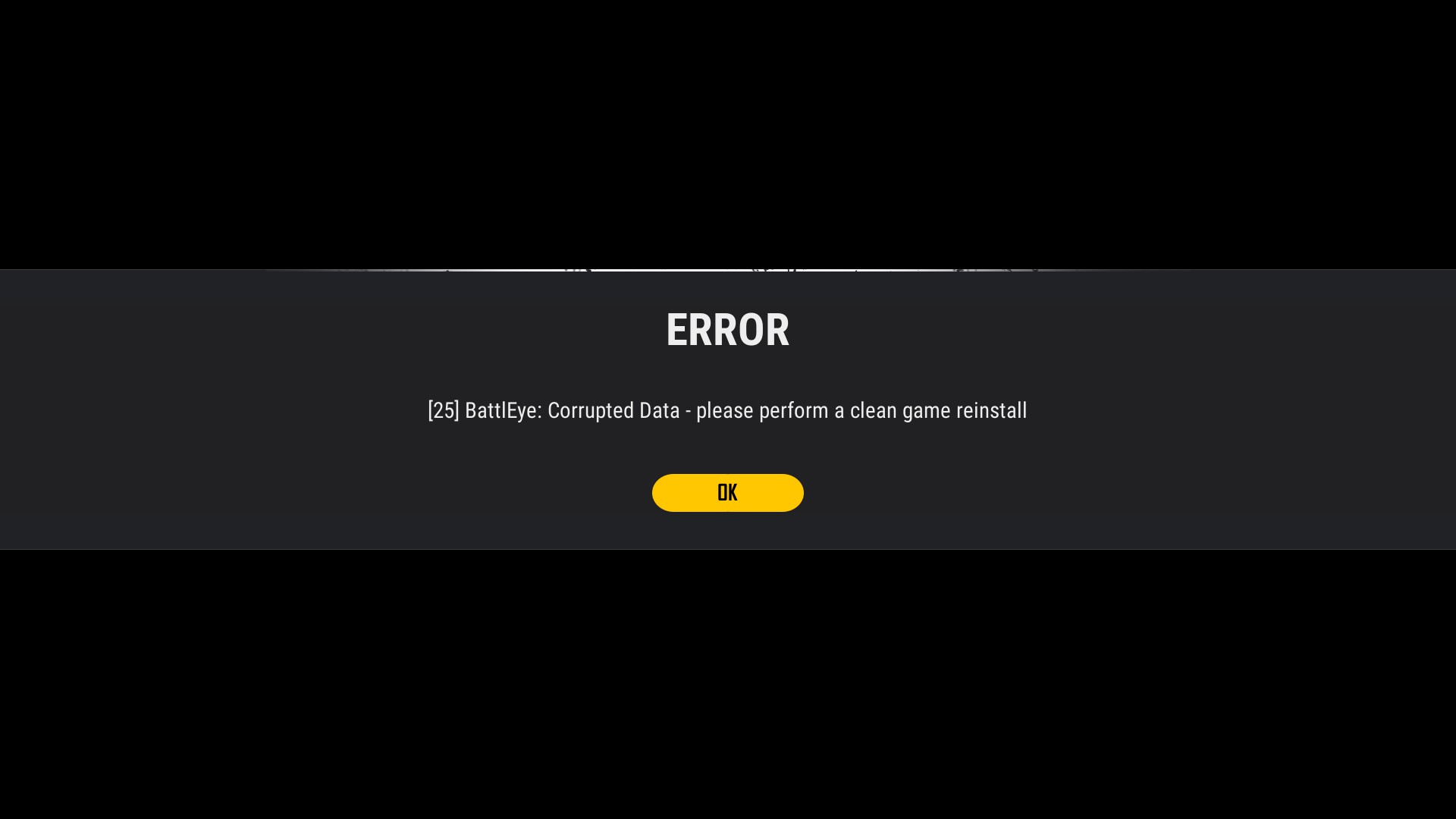 Error 25 Battleye Corrupted Data Please Perform A Clean Game Reinstall Pubg Support